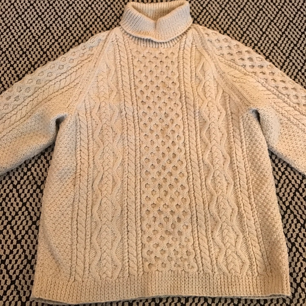 Cream Wool Cable Knit Sweater